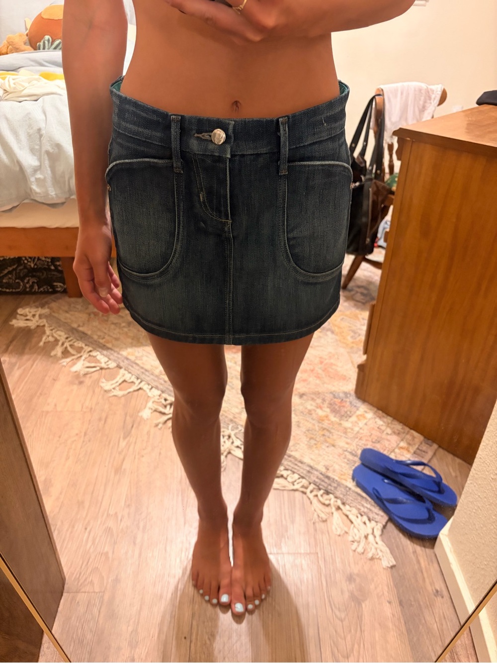 Dark Wash Denim Mini Skirt